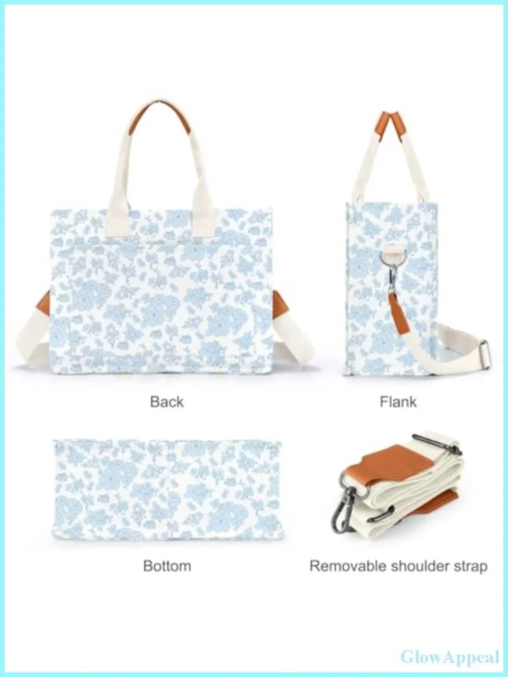 Canvas Tote Bag for Women with Pockets Crossbody Shoulder Handbag Work Travel